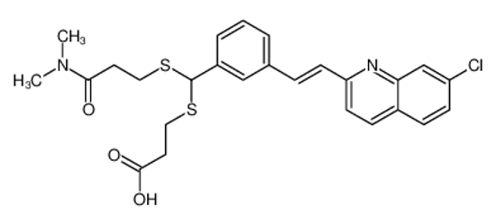 Picture of MK 571,3-[[[3-[(1E)-2-(7-Chloro-2-quinolinyl)ethenyl]phenyl][[3-(dimethylamino)-3-oxopropyl]thio]methyl]thio]propanoicacid