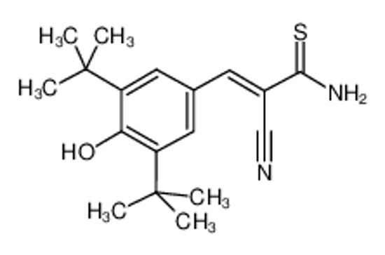 Picture of (E)-3-amino-2-[(3,5-ditert-butyl-4-oxocyclohexa-2,5-dien-1-ylidene)methyl]-3-sulfanylprop-2-enenitrile