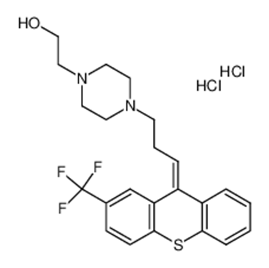 Picture of Flupenthixol dihydrochloride,4-[3-[2-(Trifluoromethyl)-9H-thioxanthen-9-ylidene]propyl]-1-piperazineethanoldihydrochloride