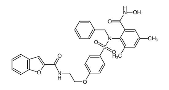 Picture of WAY 170523,N-[2-[4-[[[2-[(Hydroxyamino)carbonyl]-4,6-dimethylphenyl](phenylmethyl)amino]sulfonyl]phenoxy]ethyl]-2-benzofurancarboxamide