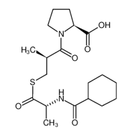 Изображение (2S)-1-[(2S)-3-[(2R)-2-(cyclohexanecarbonylamino)propanoyl]sulfanyl-2-methylpropanoyl]pyrrolidine-2-carboxylic acid