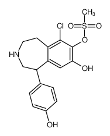 Picture of 9-chloro-5-(4-hydroxyphenyl)-2,3,4,5-tetrahydro-1H-3-benzazepine-7,8-diol,methanesulfonic acid