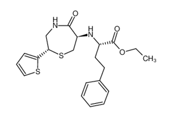 Picture of ethyl (2S)-2-[[(2S,6R)-5-oxo-2-thiophen-2-yl-1,4-thiazepan-6-yl]amino]-4-phenylbutanoate