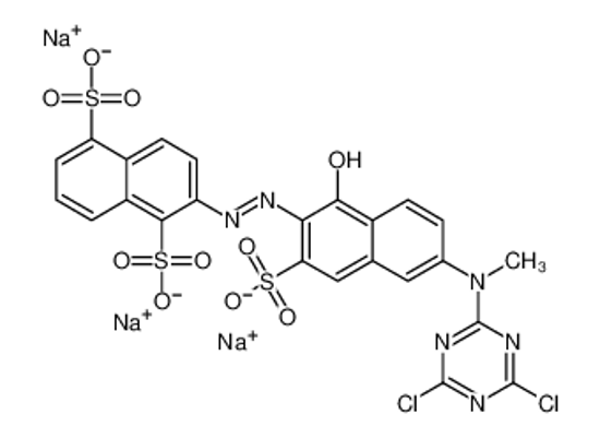 Picture of trisodium 2-[[6-[(4,6-dichloro-1,3,5-triazin-2-yl)methylamino]-1-hydroxy-3-sulphonato-2-naphthyl]azo]naphthalene-1,5-disulphonate