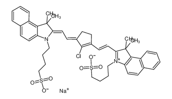 Изображение sodium,4-[2-[2-[2-chloro-3-[2-[1,1-dimethyl-3-(4-sulfonatobutyl)benzo[e]indol-3-ium-2-yl]ethenyl]cyclopent-2-en-1-ylidene]ethylidene]-1,1-dimethylbenzo[e]indol-3-yl]butane-1-sulfonate