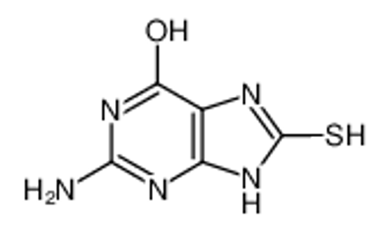 Picture of 2-AMINO-6-HYDROXY-8-MERCAPTOPURINE