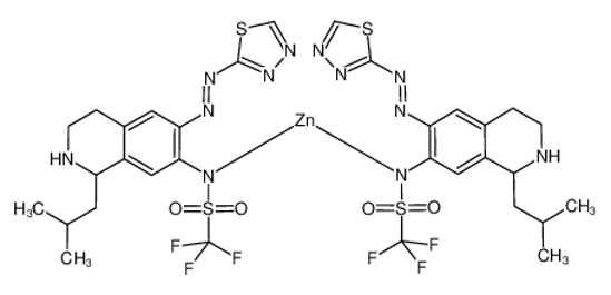 Изображение Zinc,bis[1,1,1-trifluoro-N-[1,2,3,4-tetrahydro-1-(2-methylpropyl)-6-[(1,3,4-thiadiazol-2-yl-kN3)azo-kN1]-7-isoquinolinyl]methanesulfonamidato-kN]-