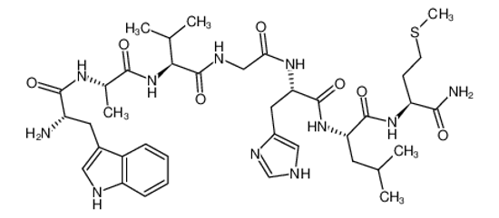 Picture of 2-[[2-[[2-[[2-[2-[[2-amino-3-(1H-indol-3-yl)propanoyl]amino]propanoylamino]-3-methylbutanoyl]amino]acetyl]amino]-3-(1H-imidazol-5-yl)propanoyl]amino]-N-(1-amino-4-methylsulfanyl-1-oxobutan-2-yl)-4-methylpentanamide
