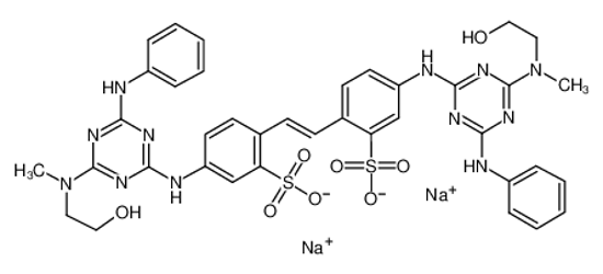 Picture of disodium,5-[[4-anilino-6-[2-hydroxyethyl(methyl)amino]-1,3,5-triazin-2-yl]amino]-2-[(E)-2-[4-[[4-anilino-6-[2-hydroxyethyl(methyl)amino]-1,3,5-triazin-2-yl]amino]-2-sulfonatophenyl]ethenyl]benzenesulfonate