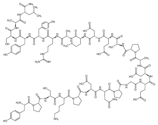 Picture of H-TYR-PRO-SER-LYS-PRO-ASP-ASN-PRO-GLY-GLU-ASP-ALA-PRO-ALA-GLU-ASP-MET-ALA-ARG-TYR-TYR-SER-ALA-LEU-NH2
