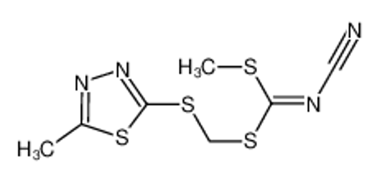 Picture of [methylsulfanyl-[(5-methyl-1,3,4-thiadiazol-2-yl)sulfanylmethylsulfanyl]methylidene]cyanamide