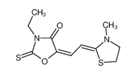 Picture of 2-THIOXO-3-ETHYL-4-OXO-5-(2-(N-METHYL-1,3-THIAZOLIN-2-YLIDEN)-ETH-1-YLIDEN)-1,2-OXAZOLIDINE