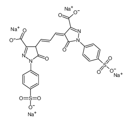 Picture of tetrasodium,(4Z)-4-[(E)-3-[3-carboxylato-5-oxo-2-(4-sulfonatophenyl)-1H-pyrazol-4-yl]prop-2-enylidene]-5-oxo-1-(4-sulfonatophenyl)pyrazole-3-carboxylate