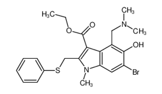 Изображение ethyl 6-bromo-4-[(dimethylamino)methyl]-5-hydroxy-1-methyl-2-(phenylsulfanylmethyl)indole-3-carboxylate