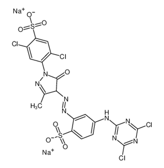 Picture of disodium 2,5-dichloro-4-[4-[[5-[(4,6-dichloro-1,3,5-triazin-2-yl)amino]-2-sulphonatophenyl]azo]-4,5-dihydro-3-methyl-5-oxo-1H-pyrazol-1-yl]benzenesulphonate