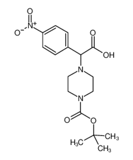 Picture of 4-[CARBOXY-(4-NITRO-PHENYL)-METHYL]-PIPERAZINE-1-CARBOXYLIC ACID TERT-BUTYL ESTER HYDROCHLORIDE