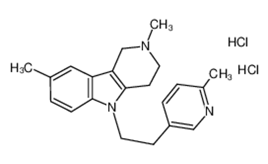 Picture of 2,8-dimethyl-5-[2-(6-methylpyridin-3-yl)ethyl]-3,4-dihydro-1H-pyrido[4,3-b]indole,dihydrochloride