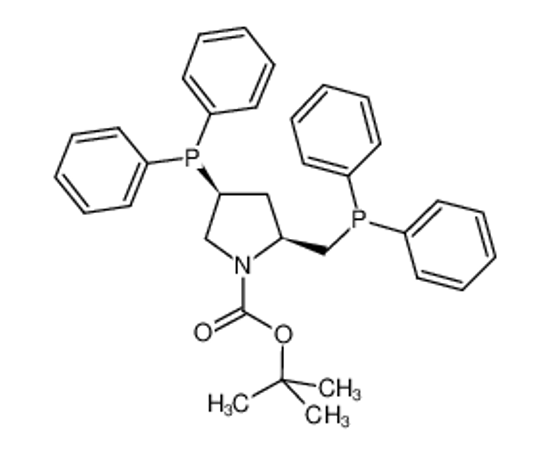 Picture of (2S,4S)-(-)-N-BOC-4-Diphenylphosphino-2-diphenylphosphinomethyl-pyrrolidine