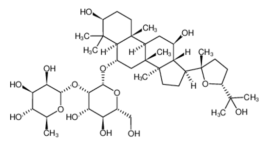 Picture of (3b,6a,12b,24R)-20,24-Epoxy-3,12,25-trihydroxydammaran-6-yl 2-O-(6-deoxy-α-L-mannopyranosyl)-β-D-glucopyranoside