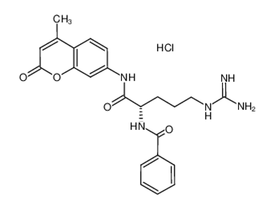 Picture of N-[(2S)-5-(diaminomethylideneamino)-1-[(4-methyl-2-oxochromen-7-yl)amino]-1-oxopentan-2-yl]benzamide,hydrochloride