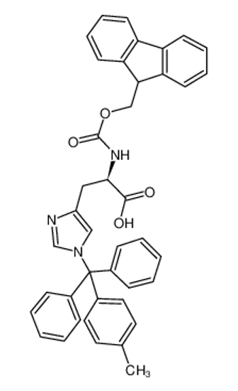 Picture of (2R)-2-(9H-fluoren-9-ylmethoxycarbonylamino)-3-[1-[(4-methylphenyl)-diphenylmethyl]imidazol-4-yl]propanoic acid