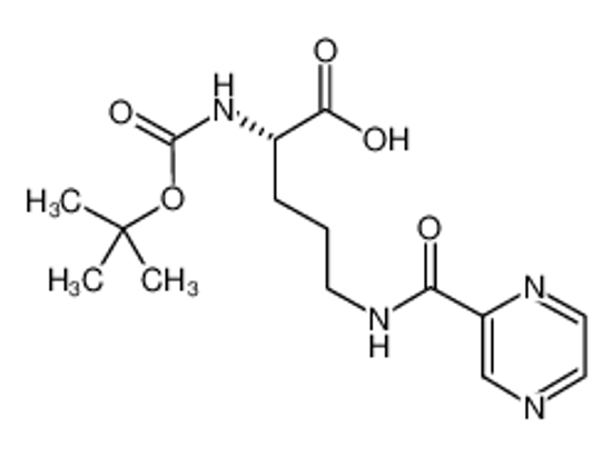 Picture of (2S)-2-[(2-methylpropan-2-yl)oxycarbonylamino]-5-(pyrazine-2-carbonylamino)pentanoic acid