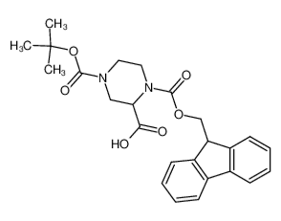 Picture of 1-(9H-fluoren-9-ylmethoxycarbonyl)-4-[(2-methylpropan-2-yl)oxycarbonyl]piperazine-2-carboxylic acid