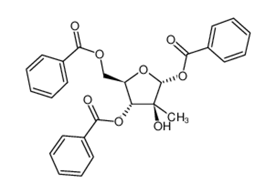 Picture of [(2R,3R,4S)-3,5-dibenzoyloxy-4-hydroxy-4-methyloxolan-2-yl]methyl benzoate