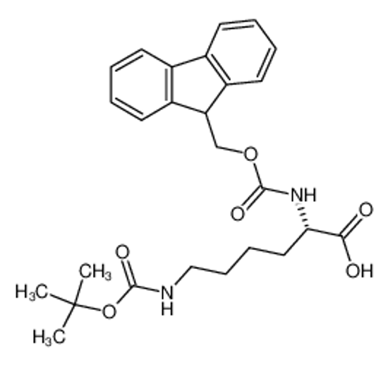 Picture of (2S)-2-(9H-fluoren-9-ylmethoxycarbonylamino)-6-[(2-methylpropan-2-yl)oxycarbonylamino]hexanoic acid