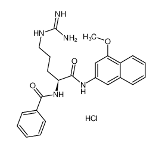 Picture of N-[(2S)-5-(diaminomethylideneamino)-1-[(4-methoxynaphthalen-2-yl)amino]-1-oxopentan-2-yl]benzamide,hydrochloride