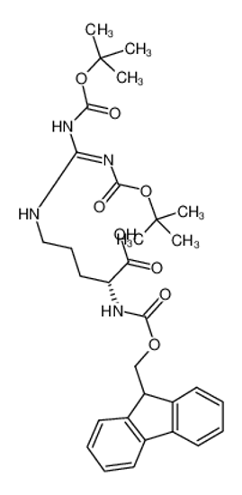 Изображение (2R)-5-[bis[(2-methylpropan-2-yl)oxycarbonylamino]methylideneamino]-2-(9H-fluoren-9-ylmethoxycarbonylamino)pentanoic acid
