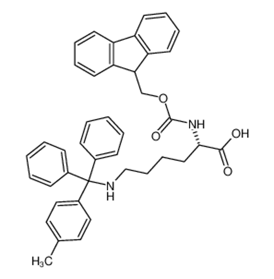 Picture of (2S)-2-(9H-fluoren-9-ylmethoxycarbonylamino)-6-[[(4-methylphenyl)-diphenylmethyl]amino]hexanoic acid