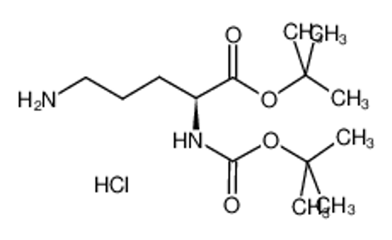 Picture of tert-butyl (2S)-5-amino-2-[(2-methylpropan-2-yl)oxycarbonylamino]pentanoate,hydrochloride