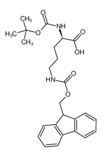 Picture of (2R)-5-(9H-fluoren-9-ylmethoxycarbonylamino)-2-[(2-methylpropan-2-yl)oxycarbonylamino]pentanoic acid