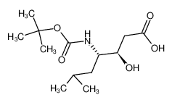 Picture of (3R,4S)-3-hydroxy-6-methyl-4-[(2-methylpropan-2-yl)oxycarbonylamino]heptanoic acid