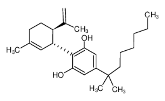 Изображение (-)-5'-DMH-CBD,5-(1,1-Dimethylheptyl)-2-[(1R,6R)-3-methyl-6-(1-methylethenyl)-2-cyclohexen-1-yl]-1,3-benzenediol