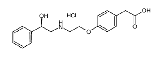 Picture of 2-[4-[2-[[(2R)-2-hydroxy-2-phenylethyl]amino]ethoxy]phenyl]acetic acid,hydrochloride