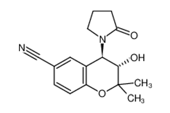 Picture of Levcromakalim,(3S,4R)-3,4-dihydro-3-hydroxy-2,2-dimethyl-4-(2-oxo-1-pyrrolidinyl)-2H-1-benzopyran-6-carbonitrile