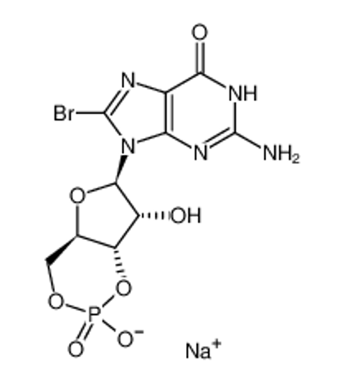 Picture of 8-Bromoguanosine 3′,5′-cyclic monophosphate sodium salt