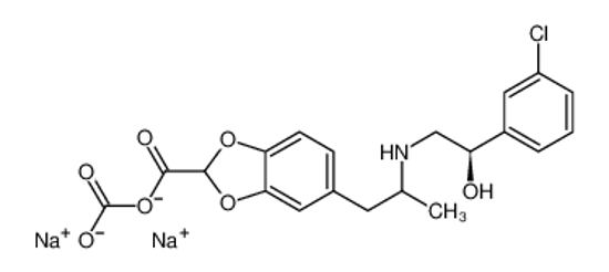Picture of CL 316243 disodium salt,5-[(2R)-2-[[(2R)-2-(3-Chlorophenyl)-2-hydroxyethyl]amino]propyl]-1,3-benzodioxole-2,2-dicarboxylicaciddisodiumsalt