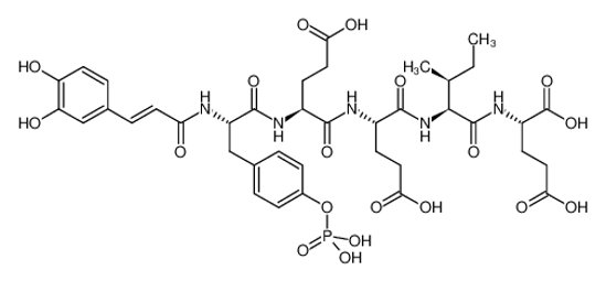 Picture of Caffeic acid-pYEEIE,N-[3-(3,4-Dihydroxyphenyl)-1-oxo-2-propenyl]-O-phosphono-L-tyrosyl-L-α-glutamyl-L-α-glutamyl-L-isoleucyl-L-glutamicacid