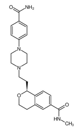 Picture of (1S)-1-[2-[4-(4-carbamoylphenyl)piperazin-1-yl]ethyl]-N-methyl-3,4-dihydro-1H-isochromene-6-carboxamide
