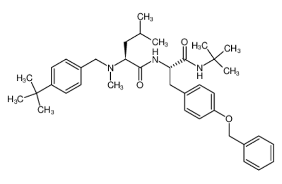 Picture of (2S)-N-[(2S)-1-(tert-butylamino)-1-oxo-3-(4-phenylmethoxyphenyl)propan-2-yl]-2-[(4-tert-butylphenyl)methyl-methylamino]-4-methylpentanamide
