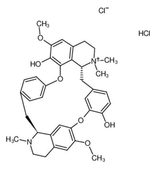 Picture of (+)-Tubocurarine chloride,2,3,13a,14,15,16,25,25a,-Octahydro-9,19-dihydroxy-18,29-dimethoxy-1,14,14-trimethyl-13H-4,6:21,24-dietheno-8,12-metheno-1H-pyrido[3',2':14,15][1,11]dioxacycloeicosino[2,3,4-ij]isoquinoliniumchloridehydrochloride