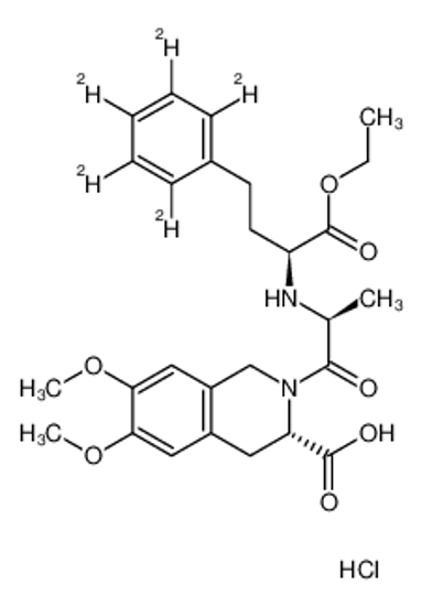 Picture of (3S)-2-[(2S)-2-[[(2S)-1-ethoxy-1-oxo-4-phenylbutan-2-yl]amino]propanoyl]-6,7-dimethoxy-3,4-dihydro-1H-isoquinoline-3-carboxylic acid,hydrochloride