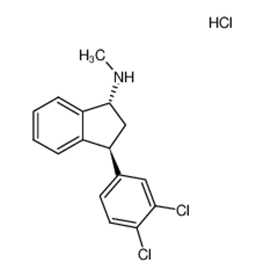 Picture of Indatraline hydrochloride,(1R,3S)-rel-3-(3,4-Dichlorophenyl)-2,3-dihydro-N-methyl-1H-inden-1-aminehydrochloride