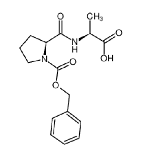Picture of (2S)-2-[[(2S)-1-phenylmethoxycarbonylpyrrolidine-2-carbonyl]amino]propanoic acid
