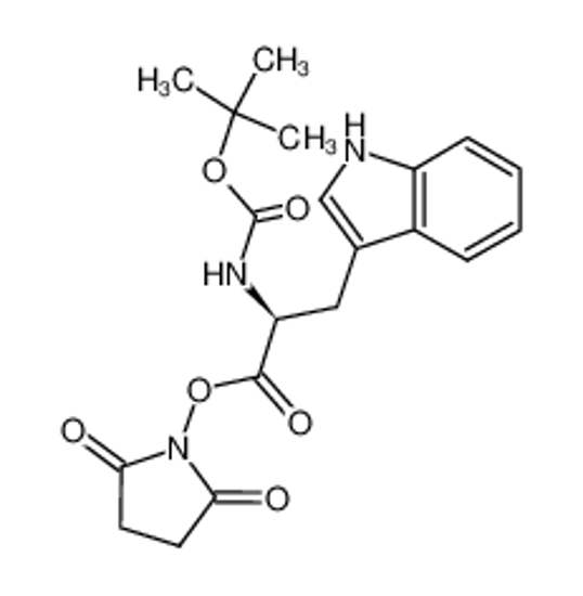 Изображение (2,5-dioxopyrrolidin-1-yl) (2S)-3-(1H-indol-3-yl)-2-[(2-methylpropan-2-yl)oxycarbonylamino]propanoate