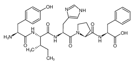 Picture of (2S)-2-[[(2S)-1-[(2S)-2-[[(2S,3S)-2-[[(2S)-2-amino-3-(4-hydroxyphenyl)propanoyl]amino]-3-methylpentanoyl]amino]-3-(1H-imidazol-5-yl)propanoyl]pyrrolidine-2-carbonyl]amino]-3-phenylpropanoic acid
