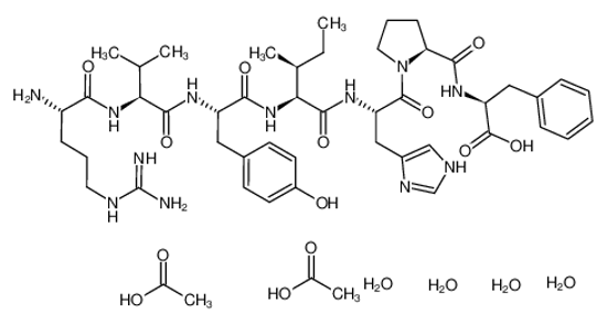 Picture of 2-[[1-[2-[[2-[[2-[[2-[[2-amino-5-(diaminomethylideneamino)pentanoyl]amino]-3-methylbutanoyl]amino]-3-(4-hydroxyphenyl)propanoyl]amino]-3-methylpentanoyl]amino]-3-(1H-imidazol-5-yl)propanoyl]pyrrolidine-2-carbonyl]amino]-3-phenylpropanoic acid
